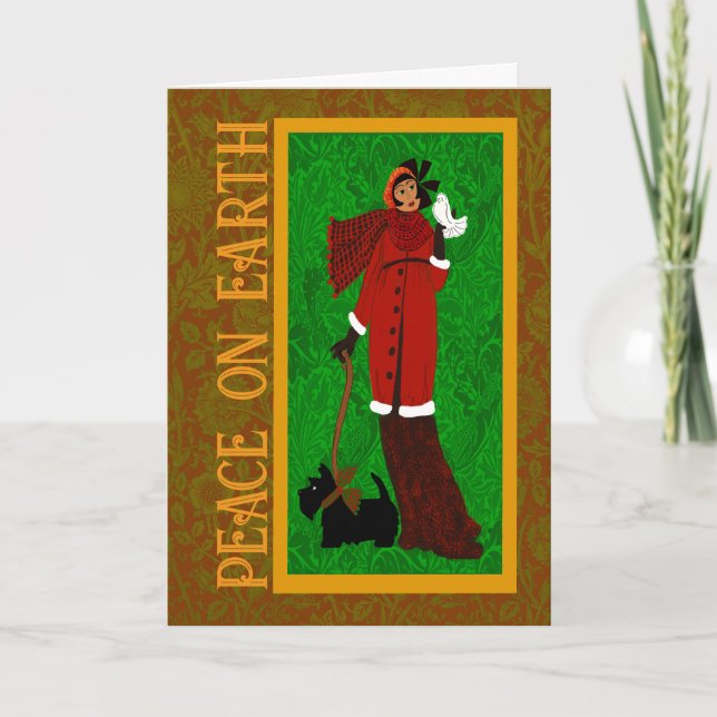 Tarjeta de vacaciones Art Nouveau Scotty Dog (Anverso)