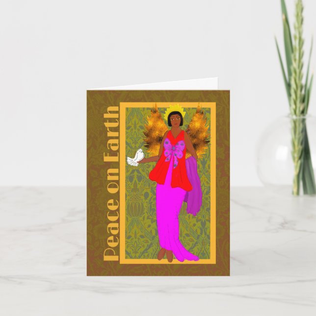 Tarjeta de vacaciones Art Nouveau William Morris p (Anverso)