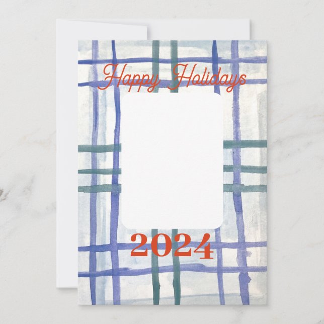 Tarjeta de vacaciones azul Plage (Anverso)