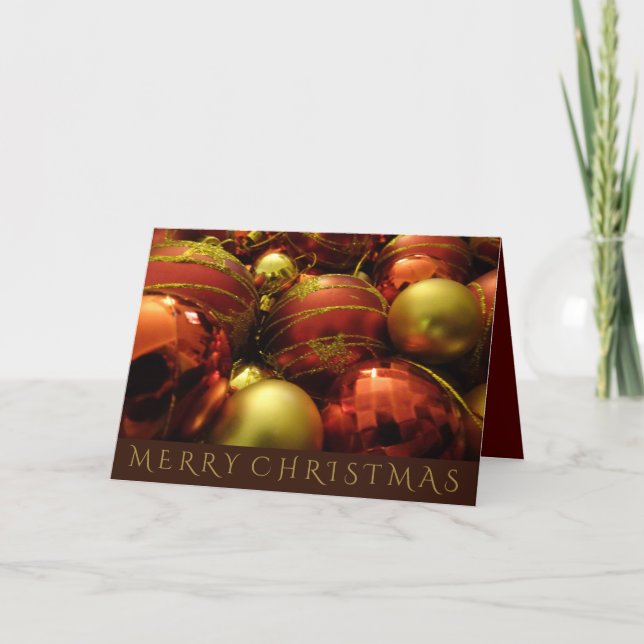 Tarjeta de vacaciones Baubles para navidades (Anverso)