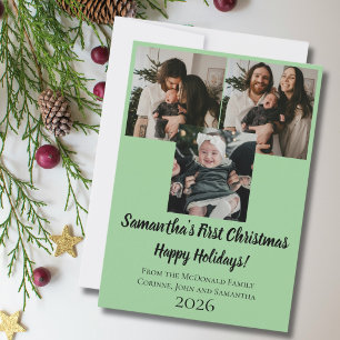 Tarjeta de vacaciones bebé primera Navidad 3 foto