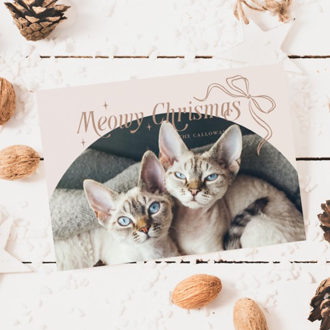 Tarjeta de vacaciones Beige de Meowy Navidades gat (Subido por el creador)