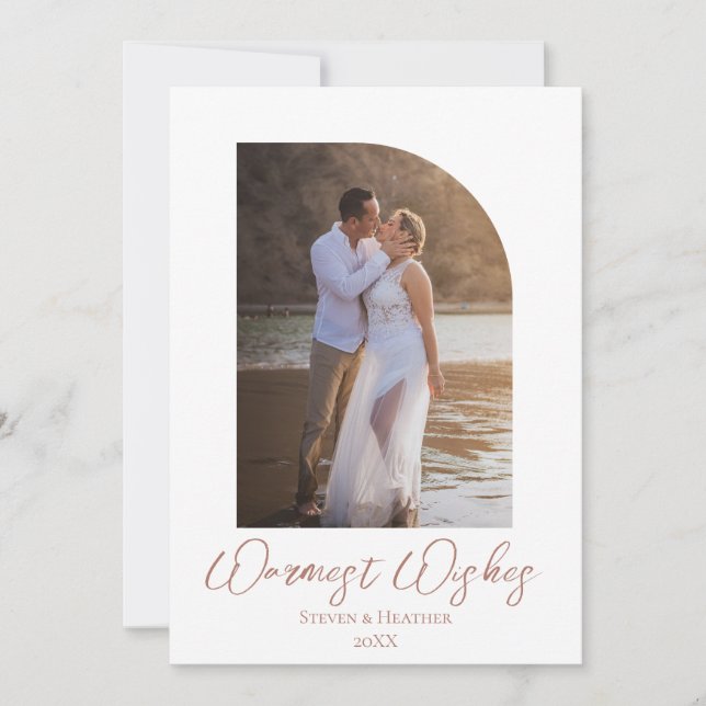 Tarjeta de vacaciones Boho Couple Photo Warmest (Anverso)