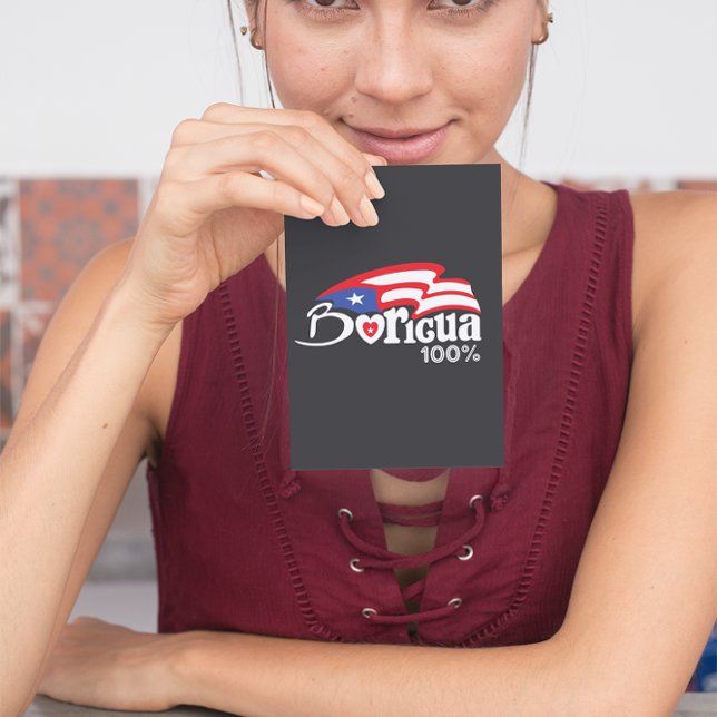 Tarjeta de vacaciones Boricua 100% Puerto Rico (Boricua 100% Stylish Puerto Rico Holiday Card)