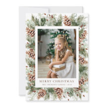 Tarjeta de vacaciones botánicas de invierno