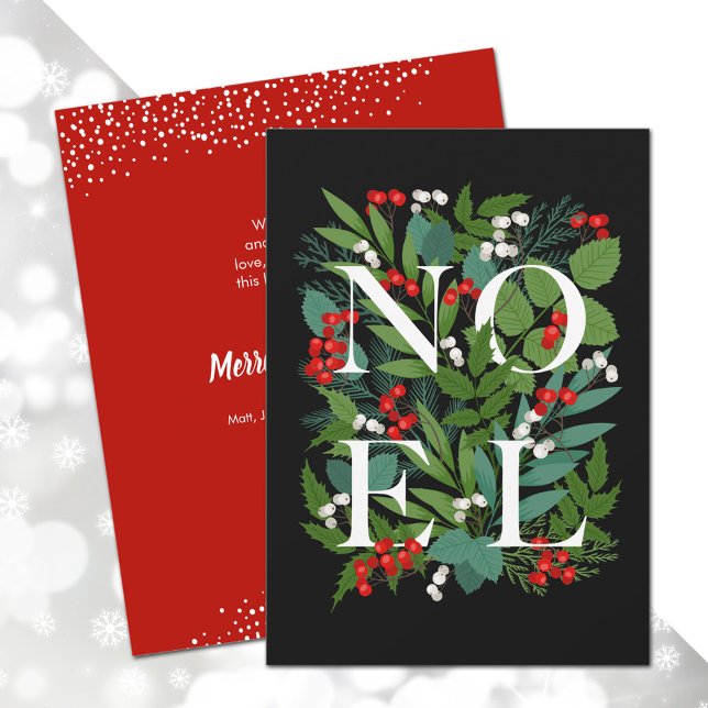 Tarjeta de vacaciones Budget NOEL Greenery Berries (Subido por el creador)