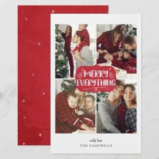 Tarjeta de vacaciones Budget Red Merry Everything 