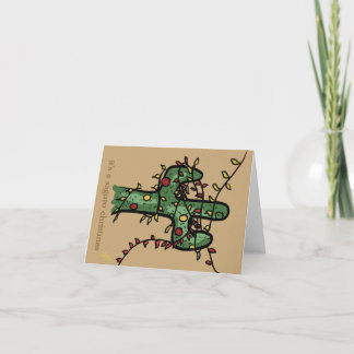 Tarjeta de vacaciones Cactus para navidades