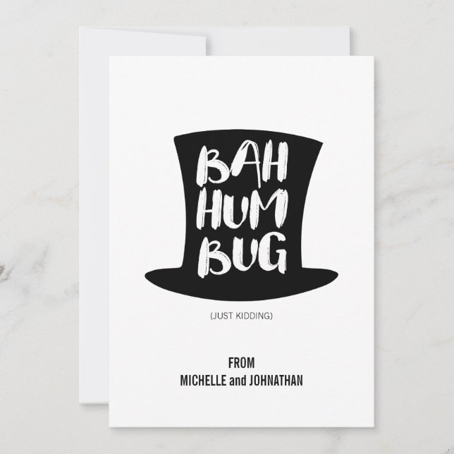 Tarjeta de vacaciones Carol Bah Humbug para Navida (Anverso)