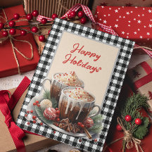 Tarjeta de vacaciones Cocoa para Navidades de Buff