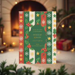 Tarjeta de vacaciones color de agua de banda blanc