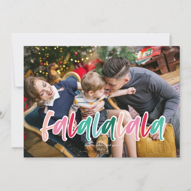 Tarjeta de vacaciones colorida de Falalalala (Anverso)
