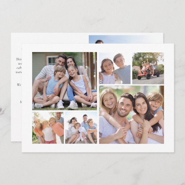 Tarjeta de vacaciones con 7 fotos | ¡Qué año! (Anverso / Reverso)