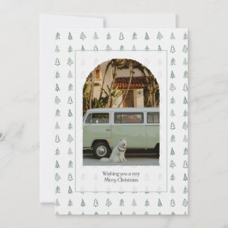 Tarjeta de vacaciones con borde de árbol de Navida