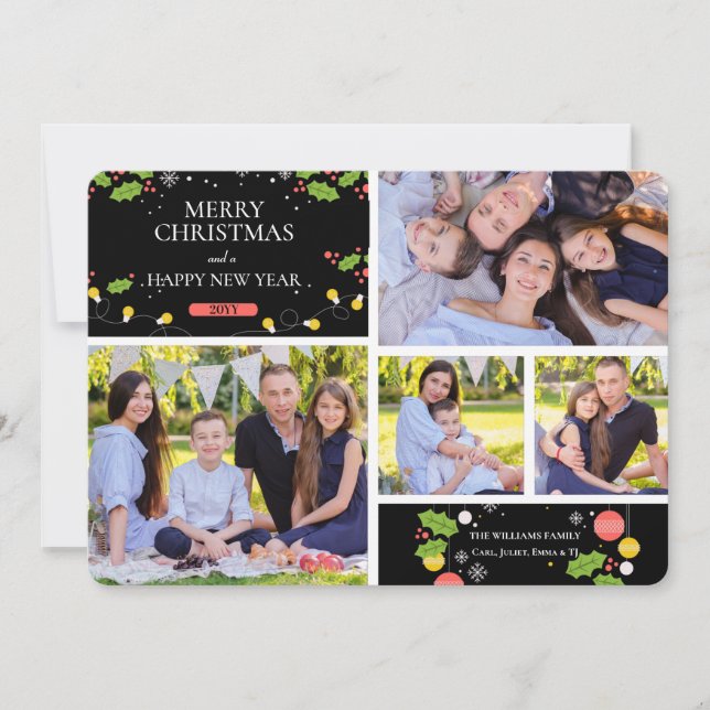 Tarjeta de vacaciones con collage de fotos (Anverso)