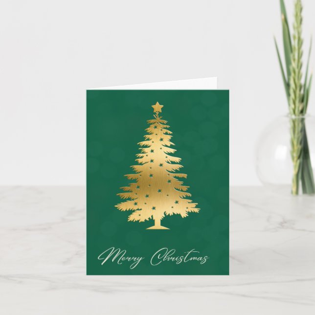 Tarjeta de vacaciones con efecto bokeh de árbol de (Anverso)