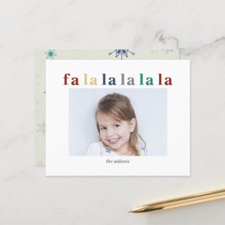 Tarjeta de vacaciones con foto colorida y presupue