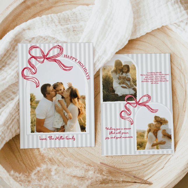 Tarjeta de vacaciones con foto de arco a rayas mod (Subido por el creador)