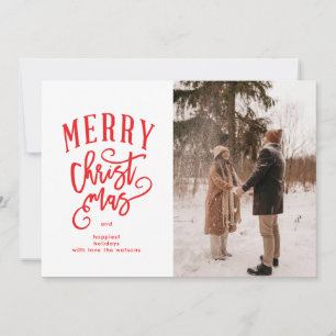 Tarjeta de vacaciones con foto de Feliz Navidad co