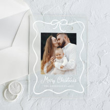 Tarjeta de vacaciones con foto de lazo de cinta el