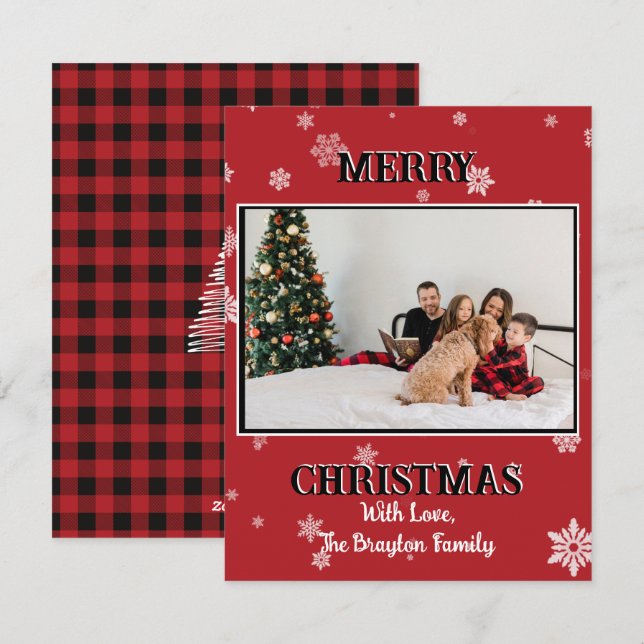 Tarjeta de vacaciones con foto estilo país de búfa (Anverso / Reverso)