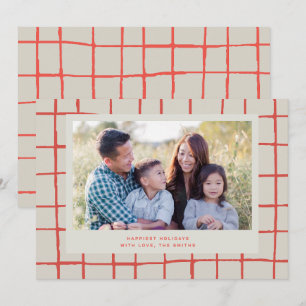 Tarjeta de vacaciones con foto linda de cuadros ro
