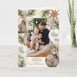 Tarjeta de vacaciones con foto rodeada de adornos