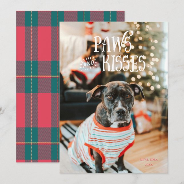 Tarjeta de vacaciones con fotos de Mascotas tontos (Anverso / Reverso)