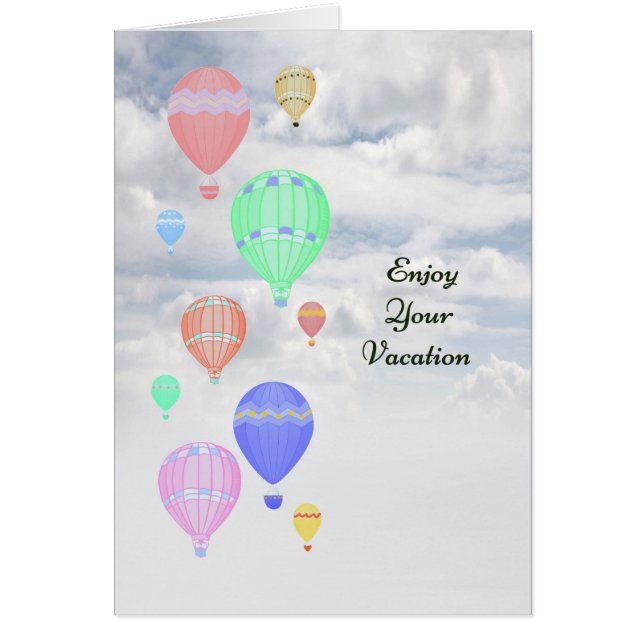 Tarjeta de vacaciones con globos de aire caliente (Frente)