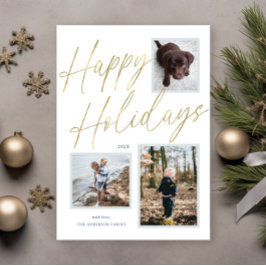 Tarjeta de vacaciones con guión de Felices Fiestas