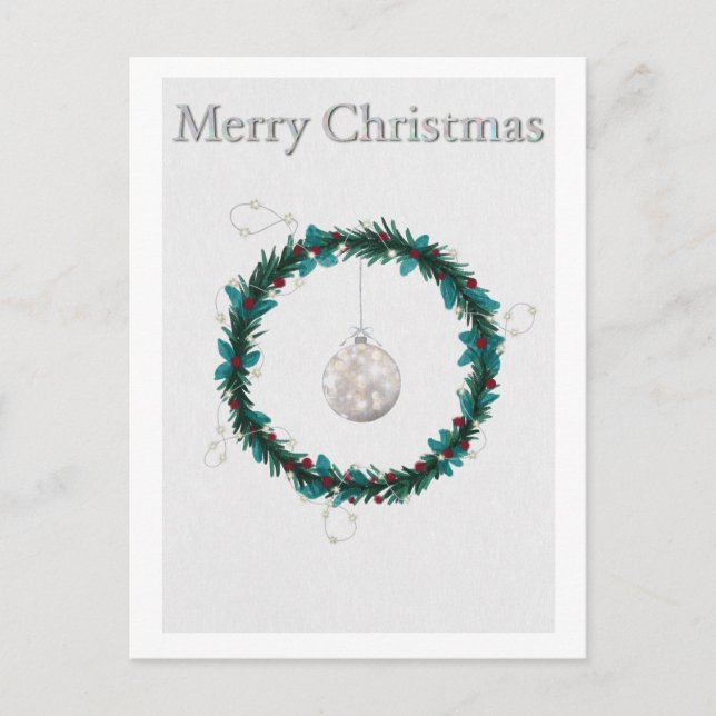 Tarjeta de vacaciones con ilustracion de Navidades (Anverso)