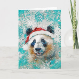 Tarjeta de vacaciones con impresión de oso panda e