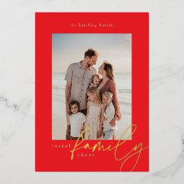 Tarjeta de vacaciones con lámina familiar