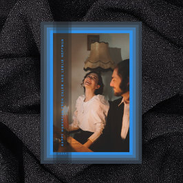 Tarjeta de vacaciones con marco azul