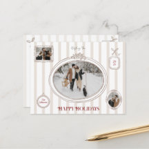 Tarjeta de vacaciones con pared de fotos minimalis