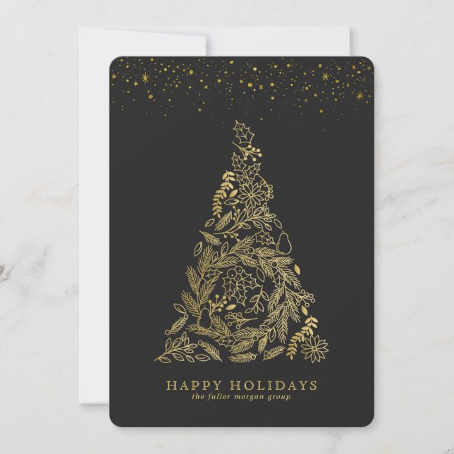 Tarjeta de vacaciones corporativa de oro dorado (Anverso)