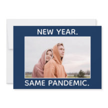 Tarjeta de vacaciones Covid Covid Covid de Año Nue