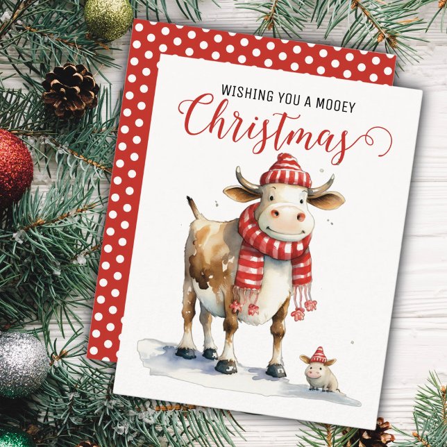Tarjeta de vacaciones Cow Pun para navidades (Subido por el creador)