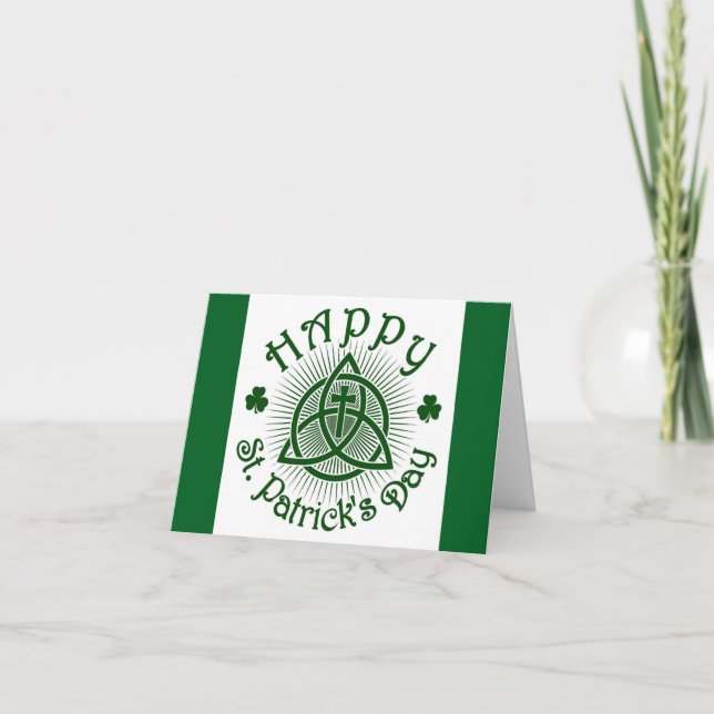 Tarjeta de vacaciones Cross And Shamrock (Anverso)