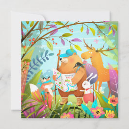 Tarjeta de vacaciones Cute Animals