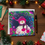 Tarjeta de vacaciones Cute Floral Snowman Girly In<br><div class="desc">Bonito 'chica de nieve' Tarjeta floral, perfecta para difundir la alegría de las vacaciones a sus seres queridos. Esta carta festiva captura la esencia de la temporada con sus colores vibrantes y su arte de Inespirividad, dibujado a mano. Envíe cálidos deseos de Feliz Navidad y felices fiestas a su apreciada...</div>
