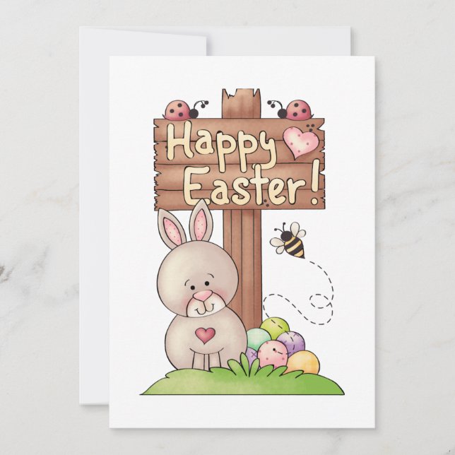 Tarjeta de vacaciones Cute Happy Easter (Anverso)