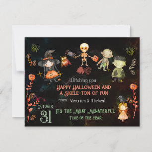 Tarjeta de vacaciones CUTE MONSTER HALLOWEEN