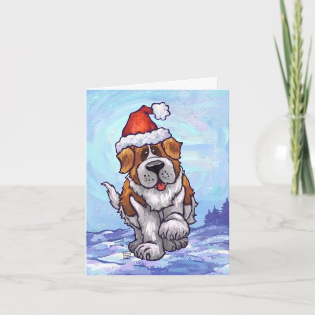 Tarjeta de vacaciones Cute Saint Bernard Dog (Anverso)