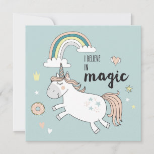 Tarjeta de vacaciones Cute Unicorn