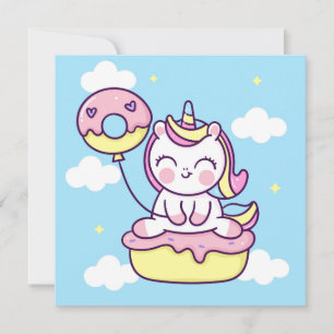 Tarjeta de vacaciones Cute Unicorn