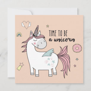 Tarjeta de vacaciones Cute Unicorn