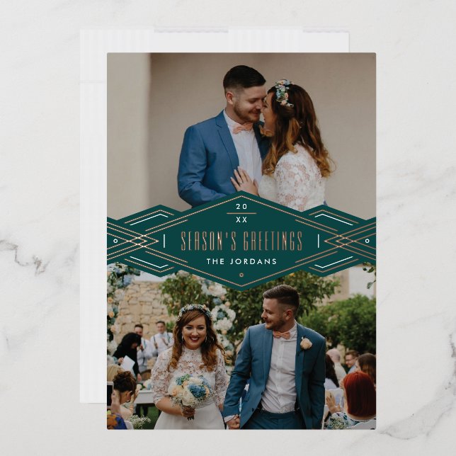 Tarjeta de vacaciones de 2 fotos de banda de deco  (Sobre)