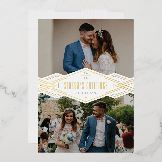 Tarjeta de vacaciones de 2 fotos de banda de deco  (Sobre)