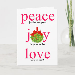 Tarjeta de vacaciones de amor de Peace Joy